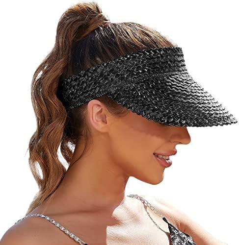 Straw Sun Visors & Hats for Women - Packable Beach Hats, Handmade, Sun Protection