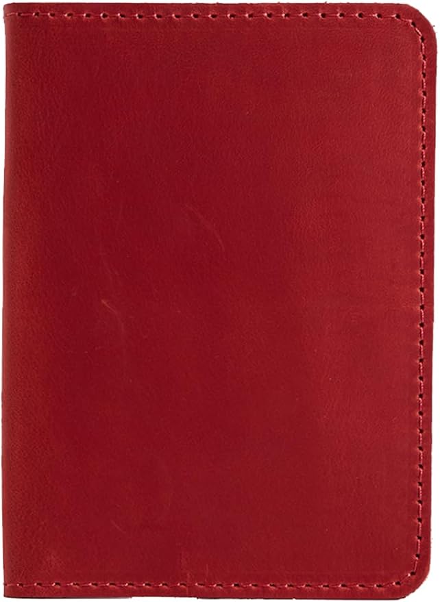 INCARNE US Passport Cover Clear - Travel Passport Wallet - Leather Passport Holder for Men Women Family with Card Slots & Note Compartmen - Sleeve Protector - Genuine Leather - Vintage Red
