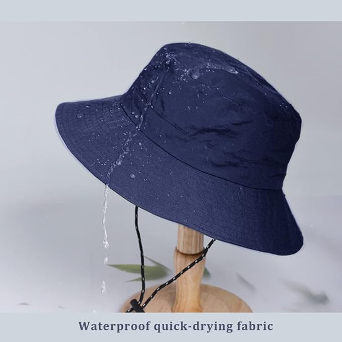 Waterproof Bucket Hat for Women and Men - UV Protection Beach Sun Hat Fishing Safari Boonie Hat Rain Hat Adjustable Packable