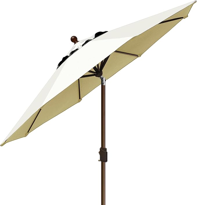 EliteShade USA 10-Year-Non-Fading 9Ft Market Umbrella Patio Umbrella Outdoor Table Umbrella with Ventilation, Natural