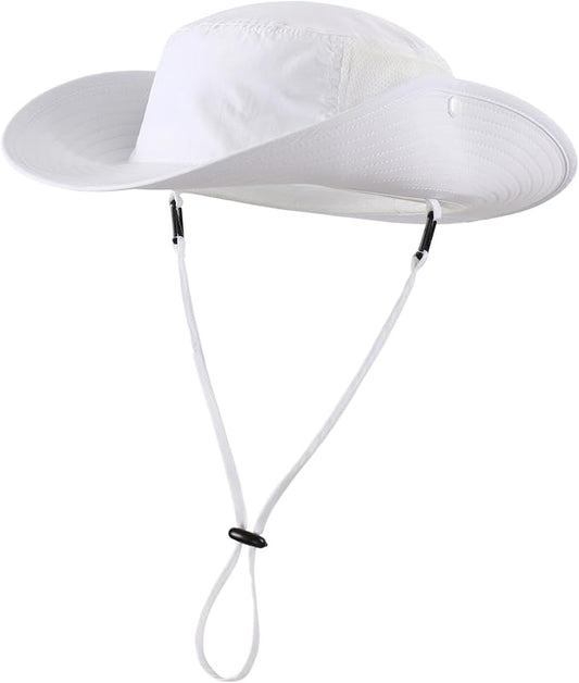 Home Prefer UPF50+ Mens Sun Hat Wide Brim Womens UV Protection Beach Bucket Hat for Fishing Hiking Snap Up Cowboy Hat