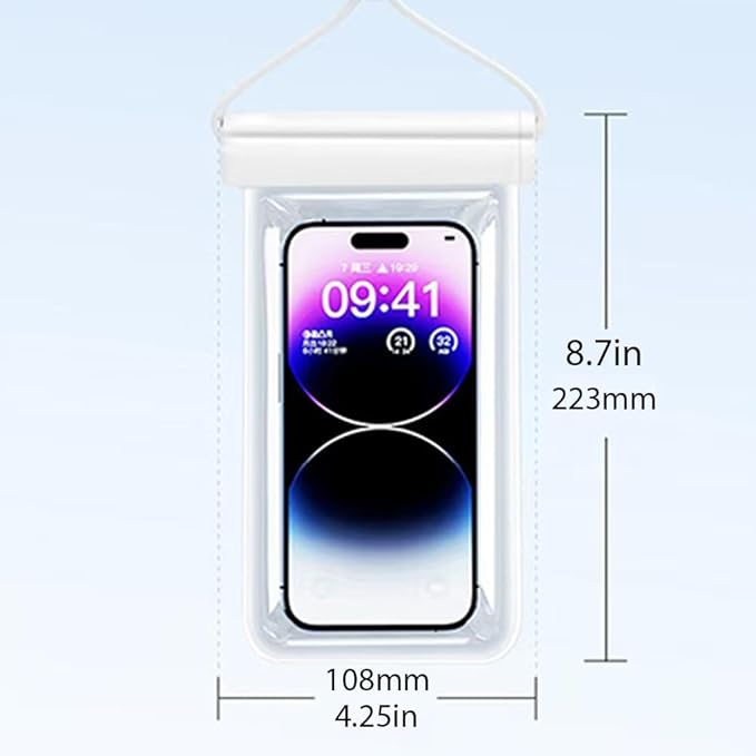 Personalized Initial Waterproof Phone Pouch Case (Blue)