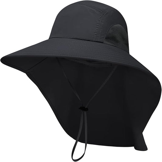 PFFY Sun Bucket Hats for Men Women 3” Wide Brim UPF 50+ Fishing & Beach Hat