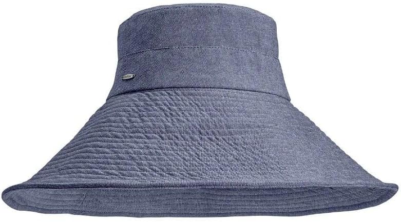 Women's Beach Hat - UPF 50+ Sun Protection - Brittany in Denim Blue Chambray