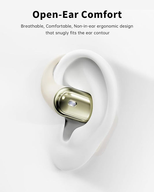 Open-Ear Headphones, Over Ear Earbuds with Ear Hooks, True Wireless Bluetooth Earphones with Microphone, Touch Control, Clear Calls, 60H Playtime, IPX7 Waterproof for Running and Workouts
