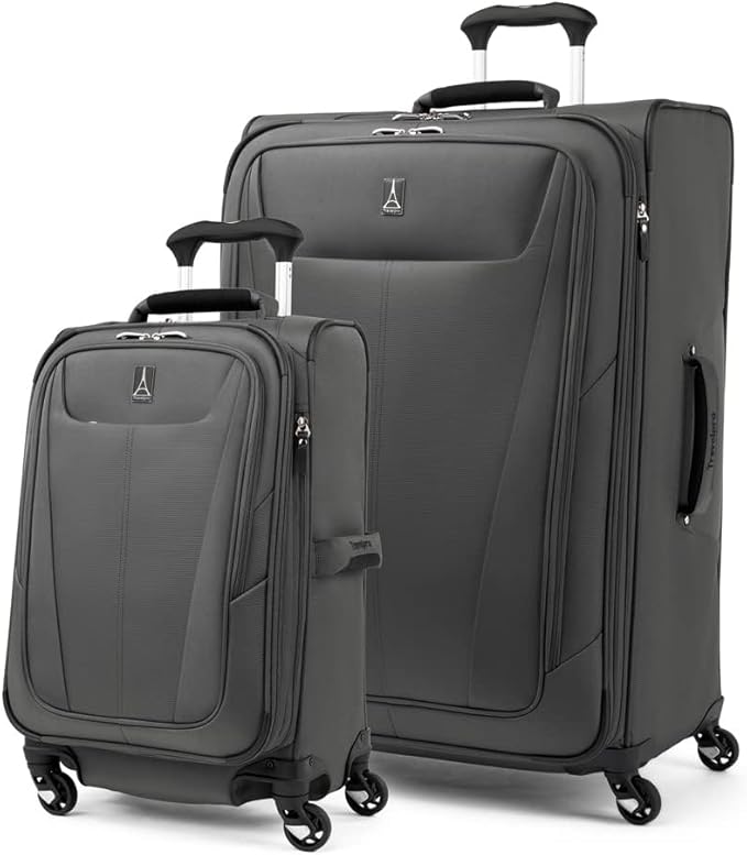 Travelpro Maxlite 5 Softside Expandable 2-Piece Luggage Set — Carry-On and Large Checked Luggage — Shadow Grey