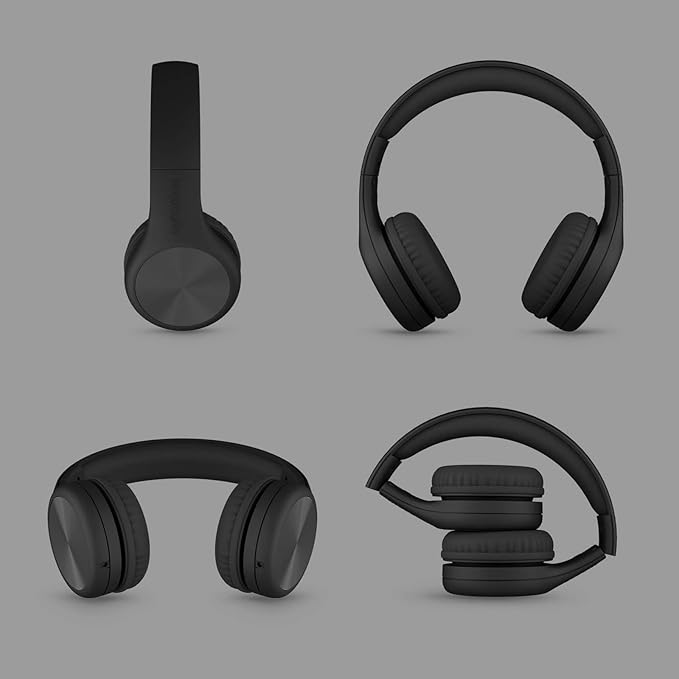 LilGadgets Connect+ Pro Wired Kids Headphones for School with Microphone, Volume Limiting Over-Ear Headset with Cord, SharePort Technology & SoftTouch Padding, Black