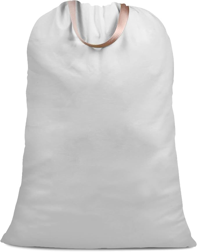 Cotton Canvas Laundry Bag with Handles & Drawstring Straps, Heavy Duty Extra Large Laundry Bags for Laundromat and Household, Washable Travel Dirty Clothes Bag Hamper Liner, 25.5 x 34 Inch,