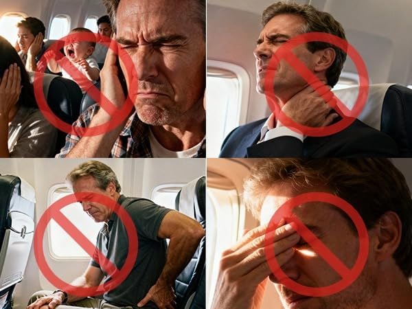 Portable Ultimate Comfort Set for Plane Sleep Kit at Plane Inflatable Travel Pillows Foot Rest Hammock Eye Mask Ear Plugs for Airplane Essentials for Seat Airplane Gadgets for Sleep Comfort (F)