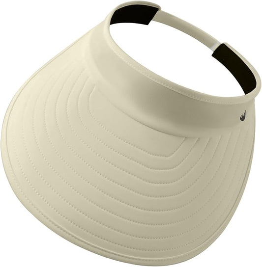 WANDER Sun Visor Hats for Women Wide Brim UV Protection Adjustable Large Golf Beach Cap Packable Travel Sport Visor