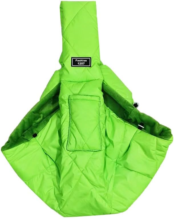 CYBERNOVA Small Pet Dog Cat Sling Carrier for 3-15lbs, with Pocket,Hand-Free Pet Bag Dog Cat Puppy Carry Bag for Travel and Walking Outdoor (Green)