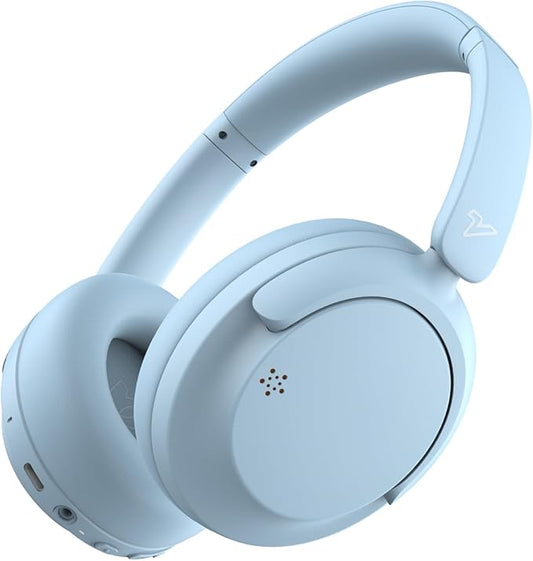 VOKALEN Hyper GO Wireless Over-Ear Noise Cancelling Headphones with Mic, 60H Playtime, Bluetooth Headset, Hi Res Audio, Deep360 Spatial Audio, Ultra-Lightweight for Travel, Work, Study (Sky Blue)