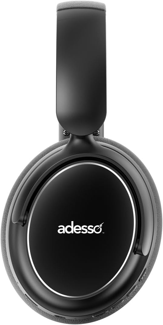 Adesso Xtream P800 Bluetooth Headphones with Active Noise Cancellation, Built-in Mic, 40H Battery, 3.5mm AUX, Foldable, for PC, Laptop, Mobile Devices