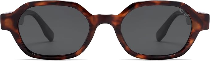 SOJOS Retro Polarized Hexagon Sunglasses for Women Men, UV400 Trendy Rectangle 70s 80s 90s Shades SJ2389
