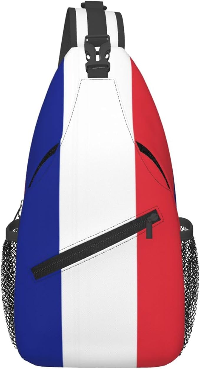 France Flag Sling Bag Multipurpose Crossbody Sling Backpack Travel Cycling Hiking Shoulder Bag For Women Men