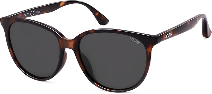 SOJOS Square Polarized Sunglasses for Women Men Vintage Style Larger Fit Shades SJ2642
