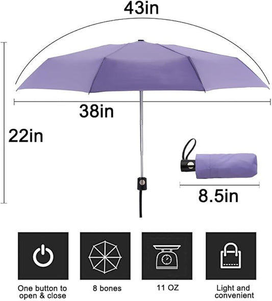 Goothdurs Automatic Mini Travel Windproof Umbrella Compact Auto Open/Close Small Lightweight Folding Rain Umbrellas for Women Men