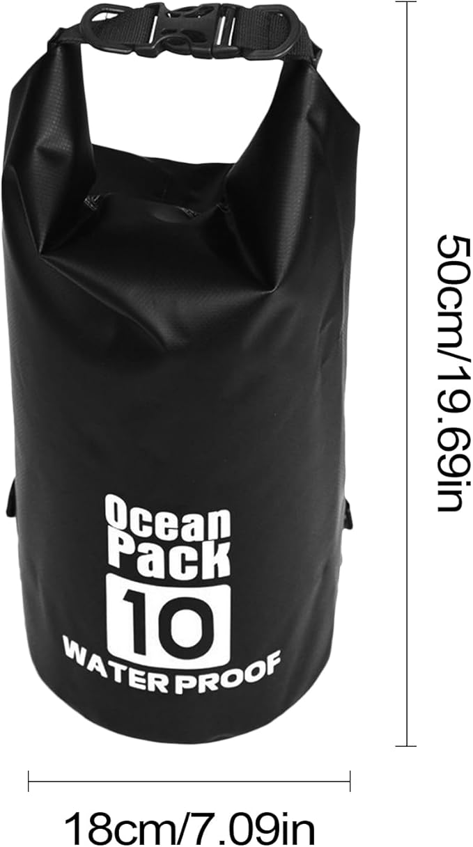 Roll Top Dry Bag - Floating Dry Sack, Lightweight Waterproof Pouch, Tight Closure with Detachable Shoulder Belt, Outdoor Activities for Hiking Camping Swimming Fishing Boating