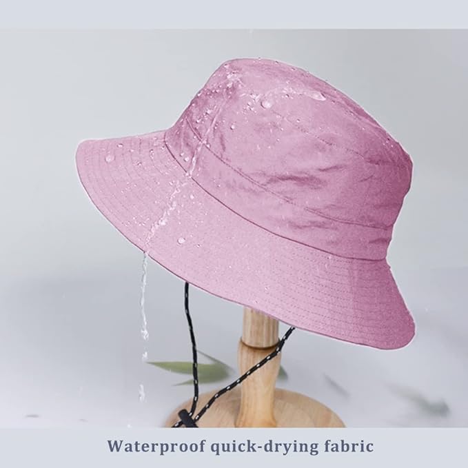 Waterproof Bucket Hat for Women and Men - UV Protection Beach Sun Hat Fishing Safari Boonie Hat Rain Hat Adjustable Packable