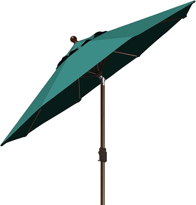 EliteShade USA 10-Year-Non-Fading 9Ft Market Umbrella Patio Umbrella Outdoor Table Umbrella with Ventilation, Forest Green