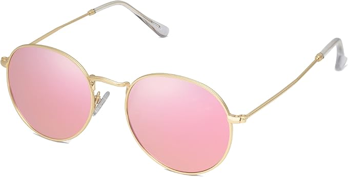 SOJOS Small Round Polarized Sunglasses for Women Men Classic Vintage Retro Shades UV400 SJ1014