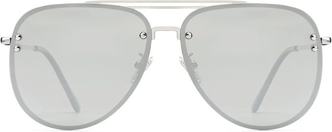 Trendy Oversized Aviator Sunglasses for Women 2025, Cute Retro Aviator Sun Glasses UV Protection Big Shades VF2203