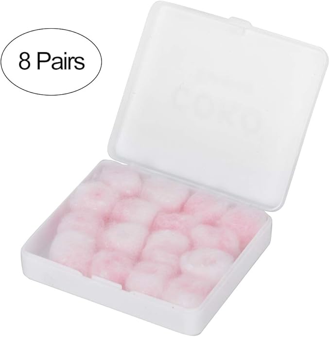 Wax Cotton Noise Reduction Earplugs, Hearing Protection Ear Plugs, 27DB Noise Cancelling Soft Comfortable Earplugs for Sleeping Swimming Work, Reusable Ear Plugs with 8