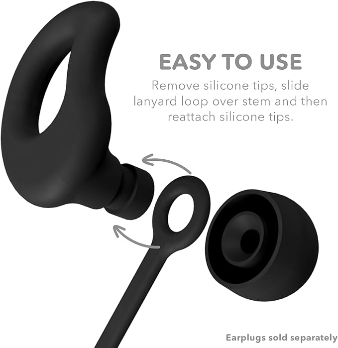 CURVD Earplug Lanyard, Soft Durable Flexible Premium Silicone Cord | Works with Most Earplugs w/Removable Tips Compatible with CURVD Everyday, Loop Quiet/Engage/Experience, Vibes and More - 26 Inches