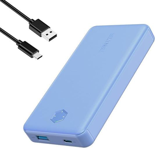 Portable Charger, Slim 20000mAh PD 20W Power Bank, USB C in&out High-Speed Charging Battery Pack, External Phone Powerbank Compatible with iPhone 16 15 14 13 12 Samsung S22 S21 Google iPad etc (Blue)