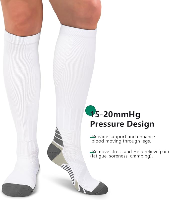 FuelMeFoot 3 Pack Copper Compression Socks - Compression Socks Women & Men Circulation - Best for Medical,Running,Athletic