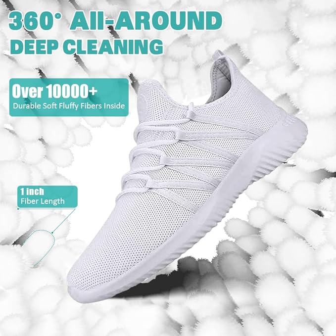 Shoe Washing Machine Bag 2 Pack, 360°Deep Clean Durable Shoes Laundry Bag for Washer and Dryer, Reusable Shoe Cleaner Bags, Sneaker Washing Machine Bag, White