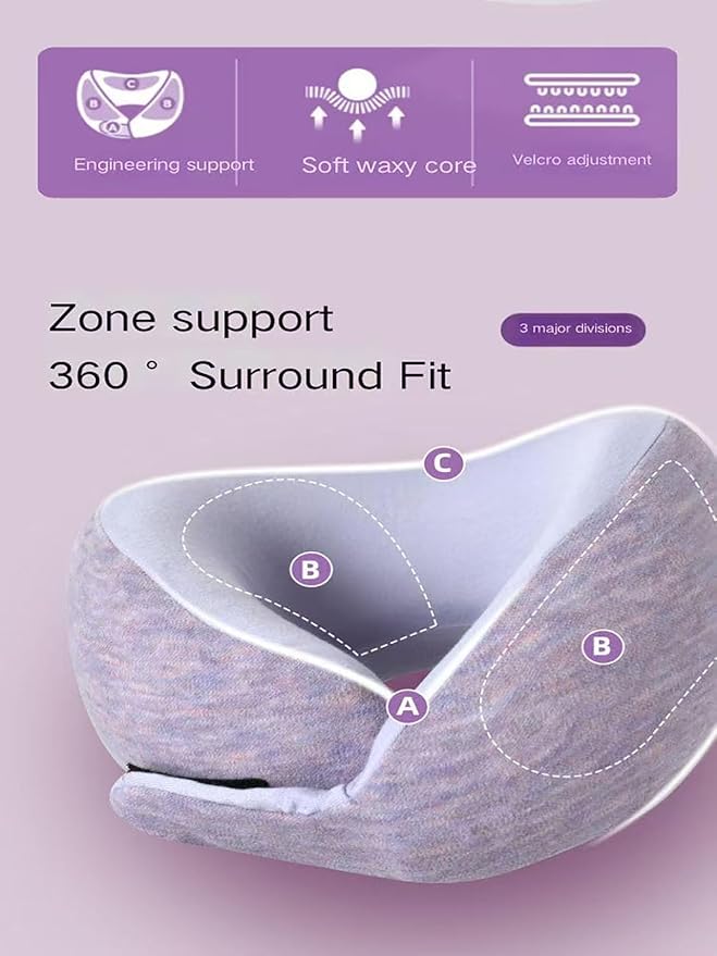 Kids Memory Foam Travel Neck Pillow, 360° Support,Travel U-Shaped Airplane Pillow, Foldable，Suitable for Commuting, Flying, Working, and Living at Home (Dark Gray)