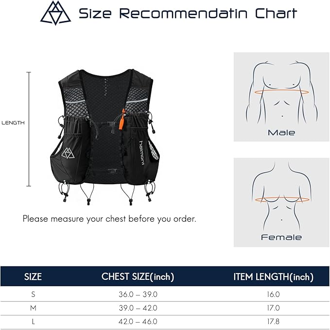 Haimont Running Hydration Vest with Water Bottles for Men Women, Lightweight 10L Hydrated Vest Pack for Trail Running, Hiking
