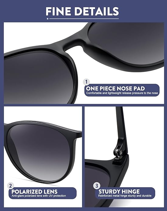Retro sunglasses womens 2024 trendy round classic glasses