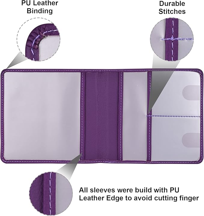 Cacturism Car Registration and Insurance Holder, Vehicle Glove Box Car Organizer Men Women Wallet Accessories Case for Cards, Essential Document, Driver License, Purple