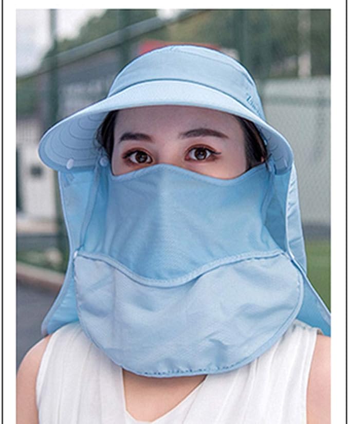 Outdoor UPF 50+ UV Sun Protection Waterproof Breathable Face Neck Flap Cover Folding Sun Hat for Men/Women