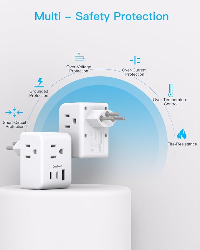 2 Pack Switzerland Travel Plug Adapter, Swiss Outlet Adapter with 3 Outlets 3 USB Charging Ports(2 USB C), Type J Power Adapter, Travel Essentials US to Switzerland, Rwanda, Liechtenstein