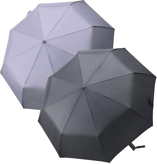 PFFY 2 Packs Travel Umbrella Windproof Auto Open & Close Collapsible Folding Small Compact Backpack Car travel Essentials Purse Umbrellas for Rain