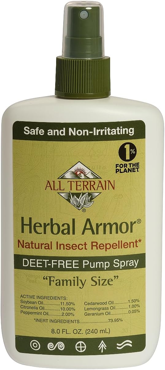 Herbal Armor DEET-Free Pump Spray 8oz. Insect Repellent - Value Size, Plant-Based and All-Natural Bug Repellent for Outdoor Protection, Safe for Family and Pets