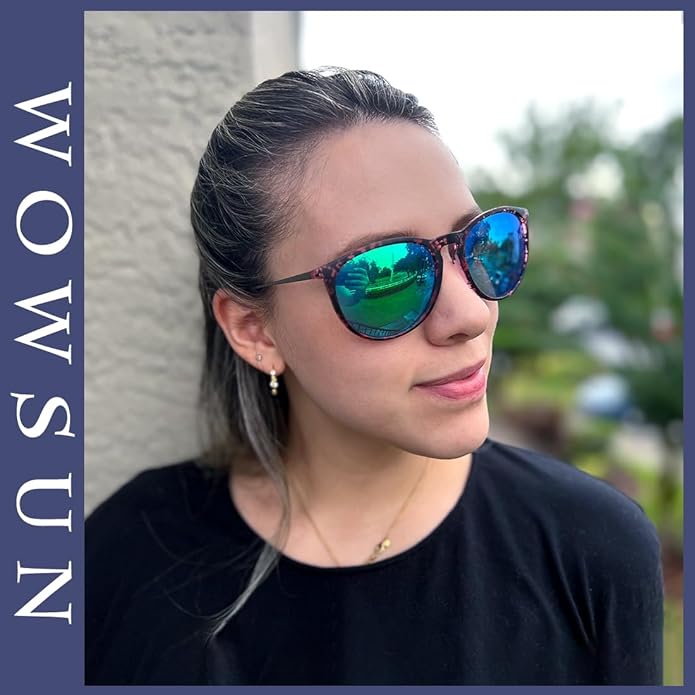 Retro sunglasses womens 2024 trendy round classic glasses