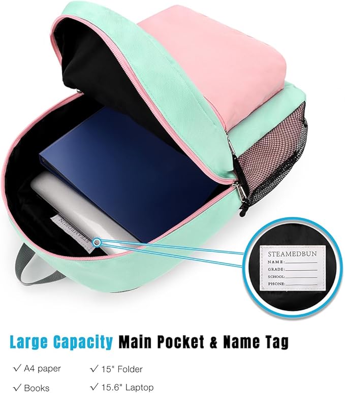 STEAMEDBUN Backpack for Girls 5-9,Kids Backpack for Elementary School Bag