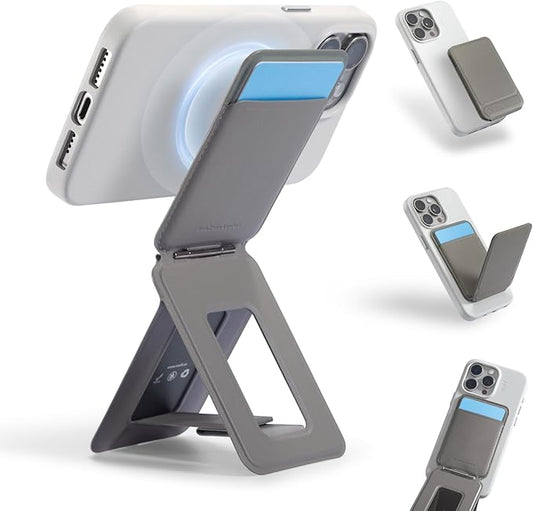 MOFT Phone Tripod Wallet, 3 in 1 Phone Stand Wallet, NFC-Supported Magnetic Phone Stand, MOVAS Vegan Leather Adjustable Card Holder, Taupe