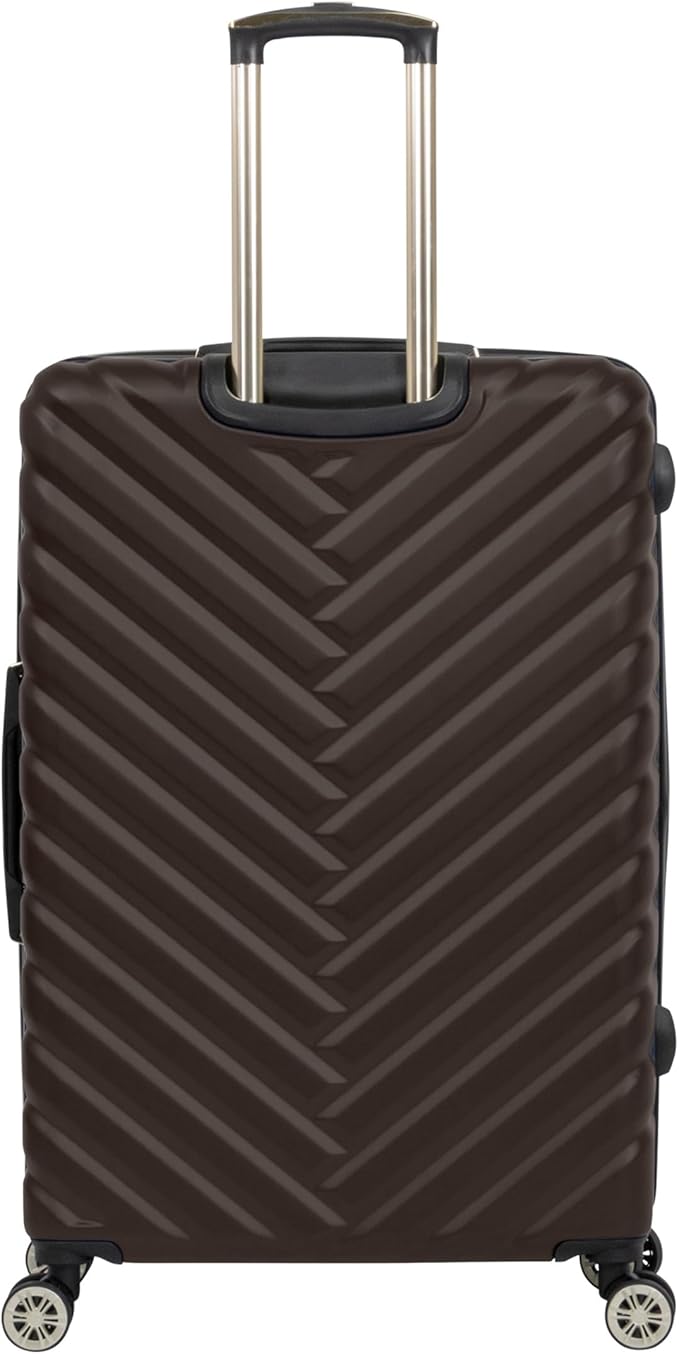 Kenneth Cole REACTION Madison Square Lightweight Hardside Chevron Expandable Spinner Luggage, Chocolate Brown, 28-Inch Checked