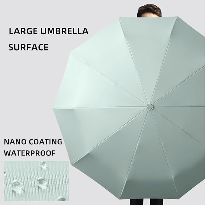 Folding Umbrella Anti-UV Compact Durable Folding Umbrella Auto Open Close Windproof Travel Umbrella Premium Grip Fits Backpack