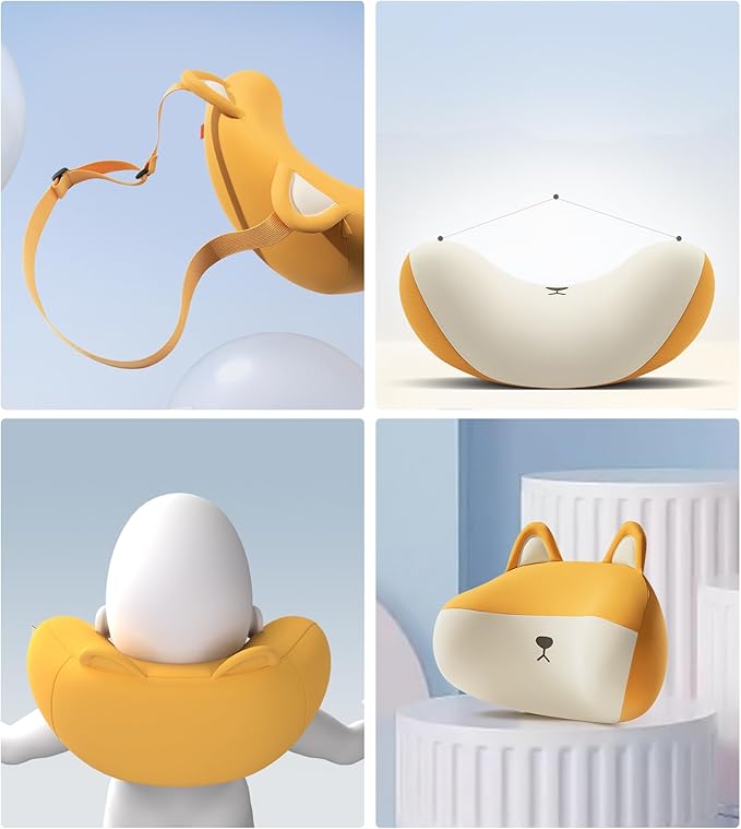 BEBAS Car Neck Pillow Travel - Adjustable Memory Foam Neck Support Pillow for Sleeping, Breathable & Machine Washable Cover, Soft Support for Adults & Kids - Corgi Dog Pattern Gift