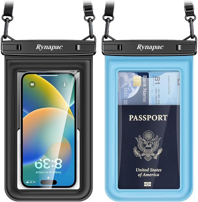 [Up to 8.5"] Floating Waterproof Phone Pouch, 2Pack Waterproof Phone Case with Lanyard for iPhone 16 15 14 Pro Max, Galaxy S24+ S23 S22, IPX8 Cellphone Dry Bag, Beach Essentials Travel Must Haves