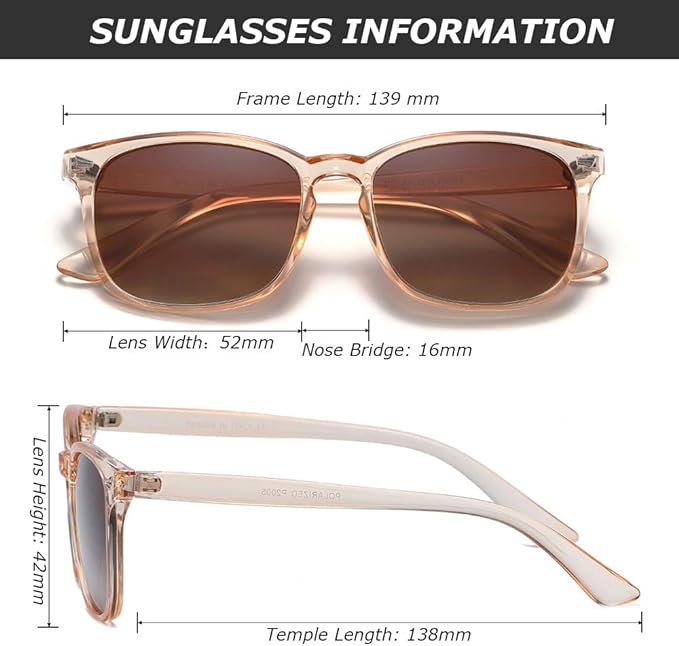 DUSHINE Polarized Sunglasses for Women Classic Retro Style UV400 Protection