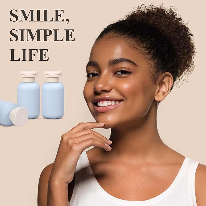 ASEVAT Travel Refillable Shampoo and Conditioner Bottles - 10 oz Plastic Squeeze Bottles with Flip Cap for Toiletries and Liquids (3Pcs)