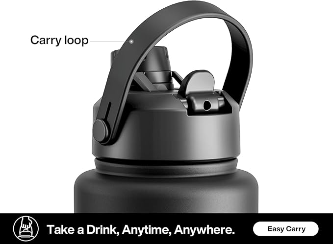 POWCAN 40 oz Insulated Water Bottle with 2-in-1 Straw and Spout Lid, Keep Cold 24H, Leak-Proof, BPA-Free, Double Wall Stainless Steel Water Bottle for Sports, Gym, Travel, and School (Butterfly Waltz)