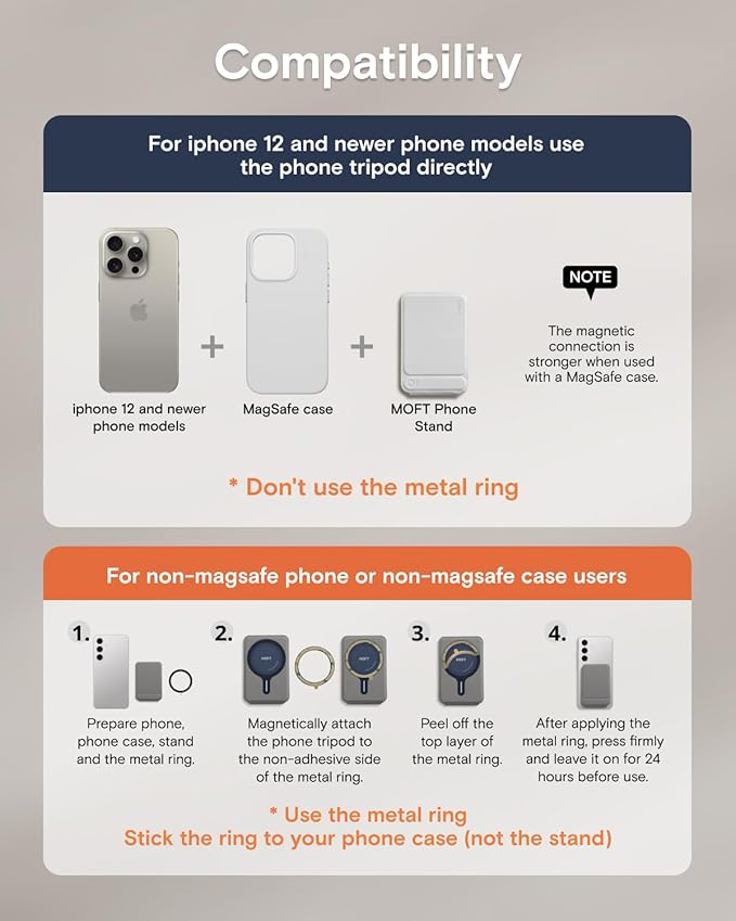 MOFT Phone Tripod Wallet for iPhone, Mulit-Angles, Lightweight & Portable Phone Stand, MOVAS Vegan Leather Magnetic Wallet, Strong Magnets, NFC Card Holder, Misty Cove (with Card Slot)